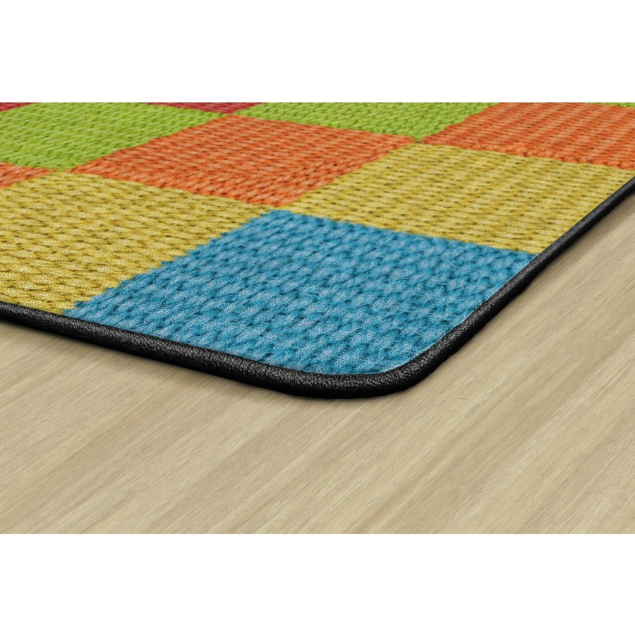 Flagship Carpets Basketweave Blocks Class Rug - Floor Rug - 72" Length x 100.80" Width - Rectangle - Multi - Nylon