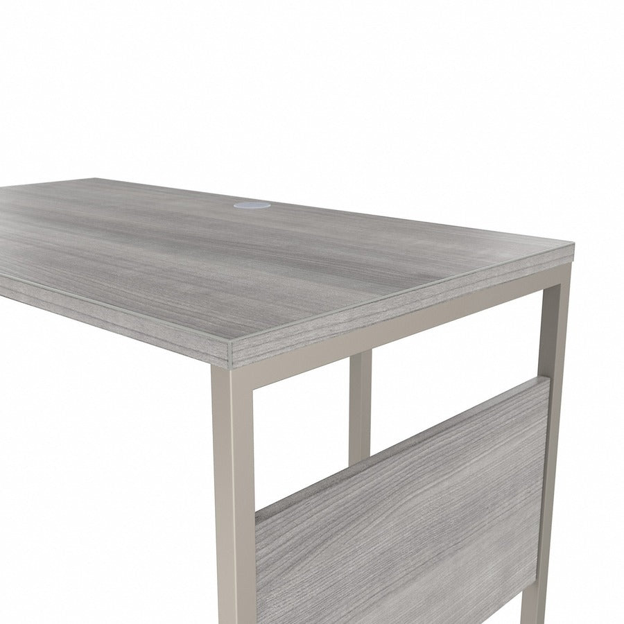 Bush Business Furniture Hybrid Platinum Gray Desking - 29.9" Height x 59.5" Width x 71.3" Length - Total Drawer(s): 3 - Finish: Platinum Gray - 1 Each