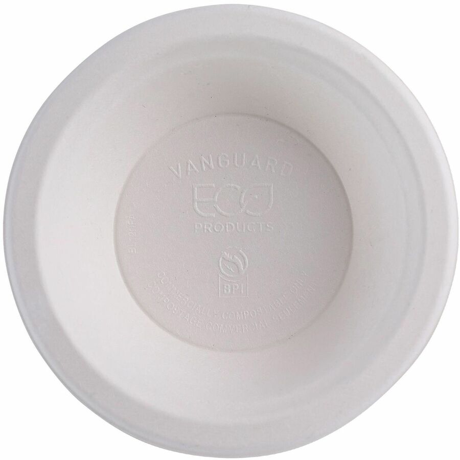 Breakroom - Disposable - Microwave Safe - White - Sugarcane Fiber Body - 1000 / Carton