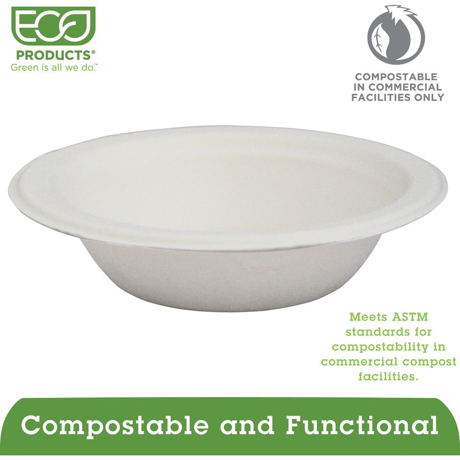 Breakroom - Disposable - Microwave Safe - White - Sugarcane Fiber Body - 1000 / Carton