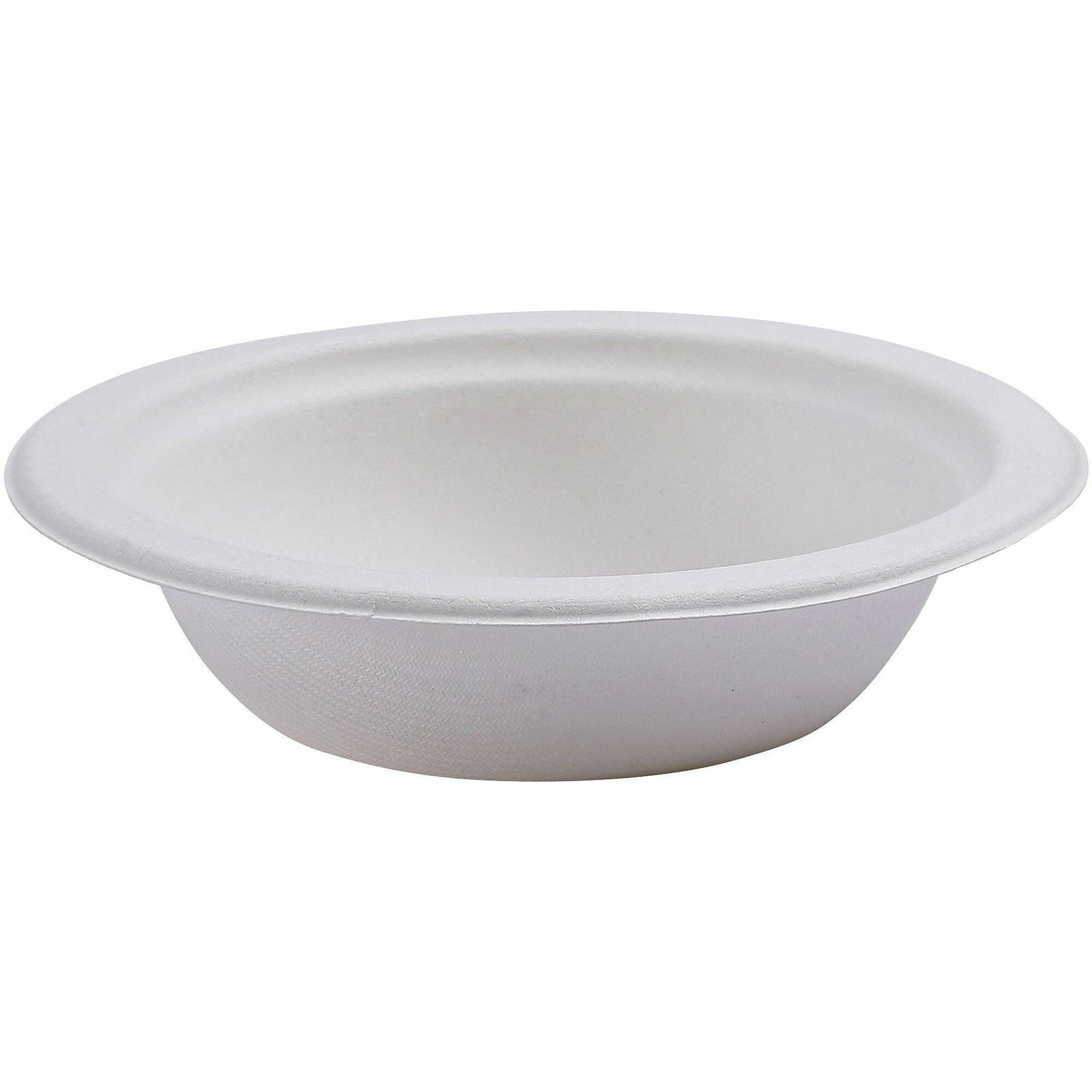 Breakroom - Disposable - Microwave Safe - White - Sugarcane Fiber Body - 1000 / Carton