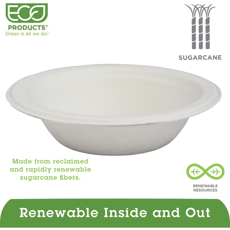 Breakroom - Disposable - Microwave Safe - White - Sugarcane Fiber Body - 1000 / Carton