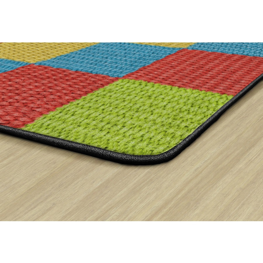 Flagship Carpets Basketweave Blocks Class Rug - Floor Rug - 91.20" Length x 12 ft Width - Rectangle - Multi - Nylon