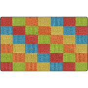 Flagship Carpets Basketweave Blocks Class Rug - Floor Rug - 91.20" Length x 12 ft Width - Rectangle - Multi - Nylon