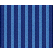 Flagship Carpets Basketweave Stripes Classroom Rug - Floor Rug - 10.60 ft Length x 13.20 ft Width - Rectangle - Blue - Nylon