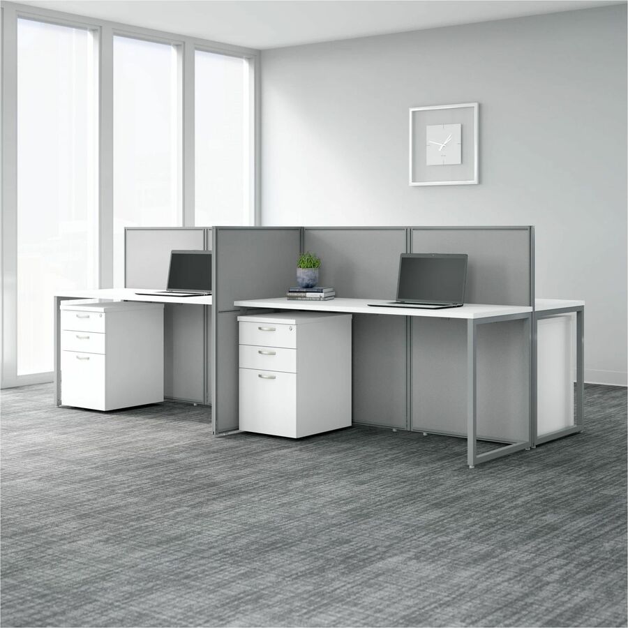 Bush Business Furniture Easy Office 60W 2 Person Cubicle Desk Workstation with 45H Panels