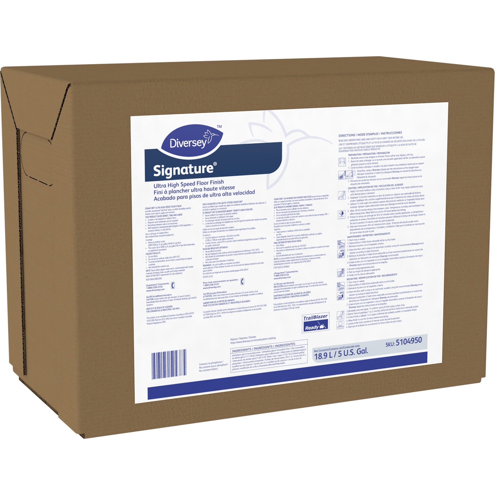 640 fl oz (20 quart) - Ammonia Scent - Durable - White - 1 Box