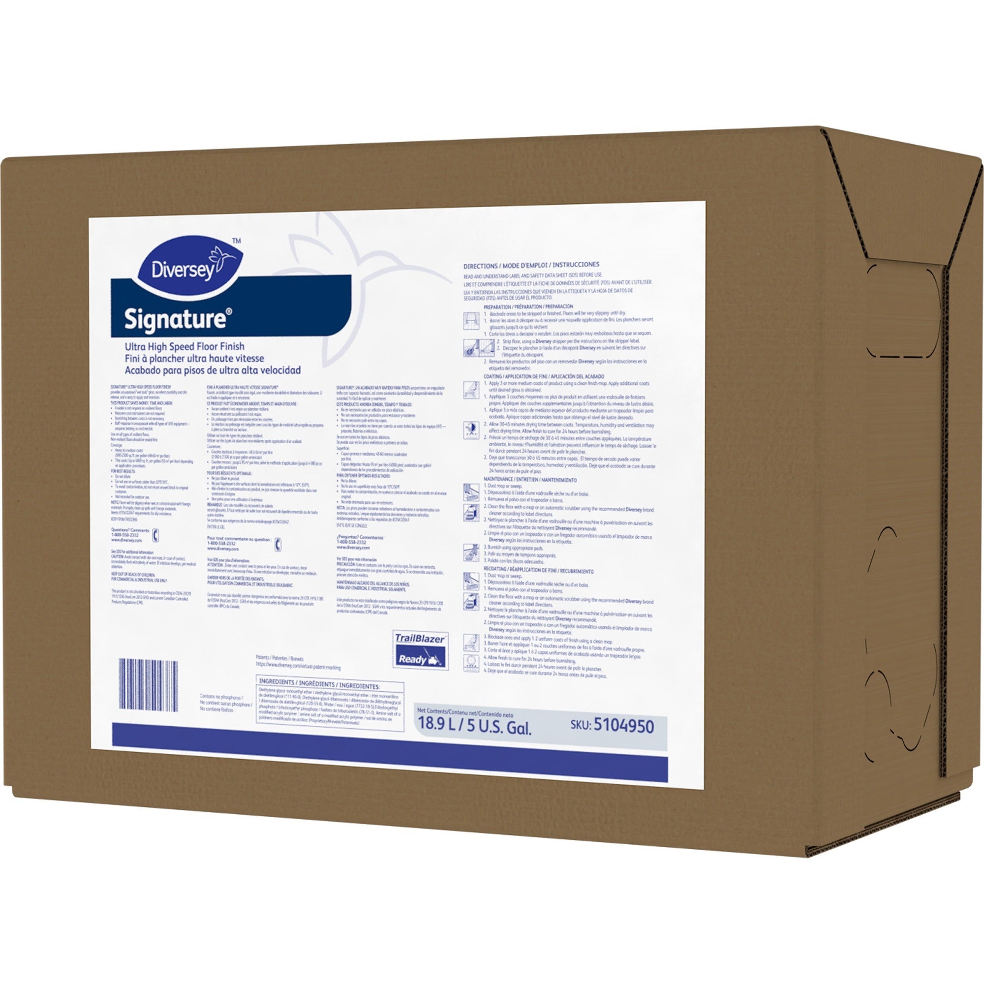 640 fl oz (20 quart) - Ammonia Scent - Durable - White - 1 Box