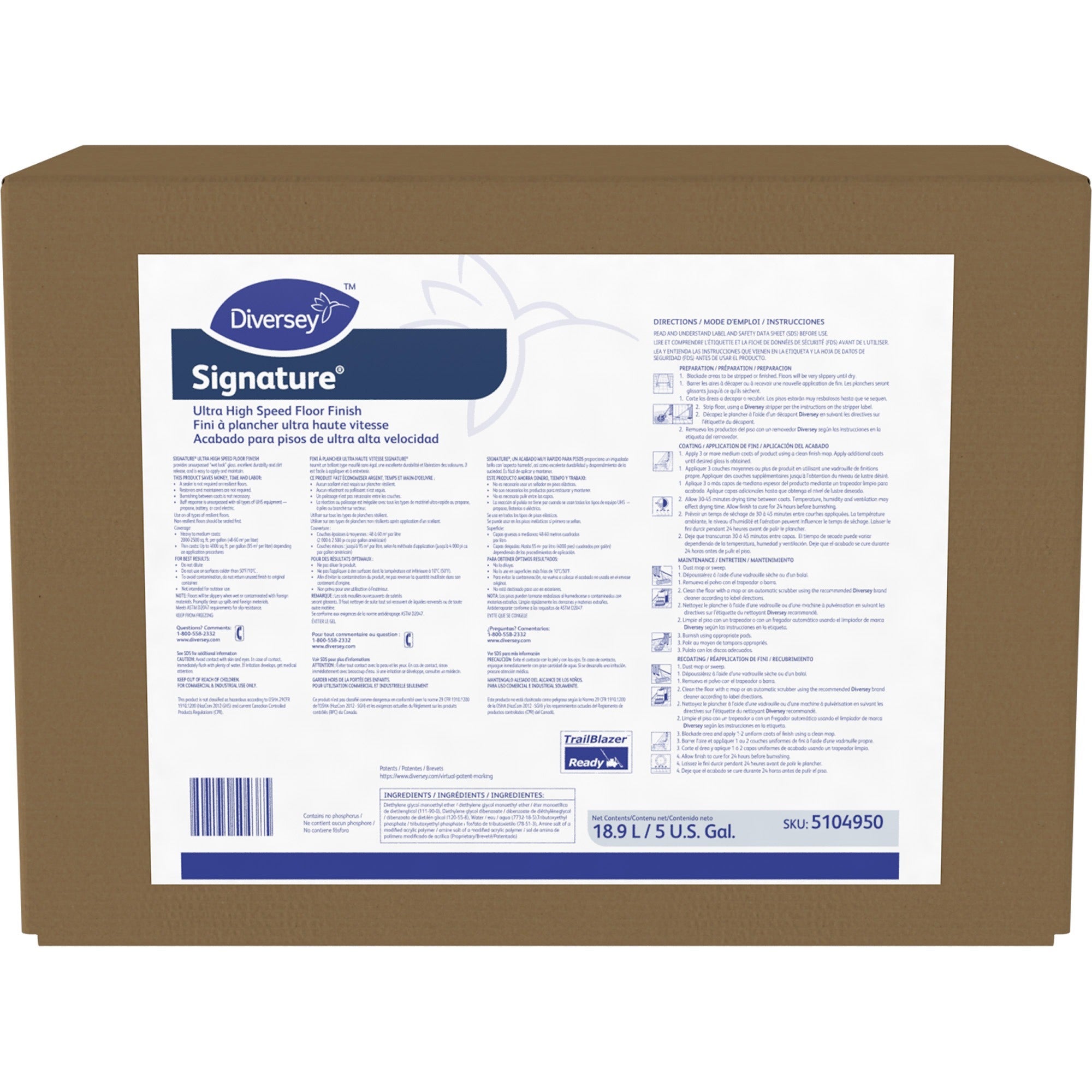 640 fl oz (20 quart) - Ammonia Scent - Durable - White - 1 Box