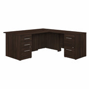 Bush Business Furniture Office 500 Black Walnut L-Shaped Desk, 29.8"H x 71"W x 77.1"L, 5 Drawers, Thermofused Laminate, 1 Each