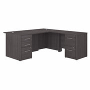 Bush Business Furniture Office 500 Storm Gray L-Shaped Desk, 29.8"H x 71"W x 77.1"L, 5 Drawers, Thermofused Laminate, 1 Each