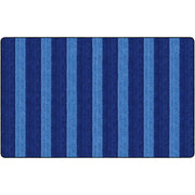 Flagship Carpets Basketweave Stripes Classroom Rug, Rectangle, Blue, Nylon, 91.20" Length x 12 ft Width, 1 Each
