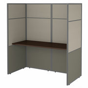 Bush Business Furniture Easy Office 60W Cubicle Desk Workstation with 66H Closed Panels, Mocha Cherry Finish, 60" x 24" Desk, Set of 2 Panels, 1 Each