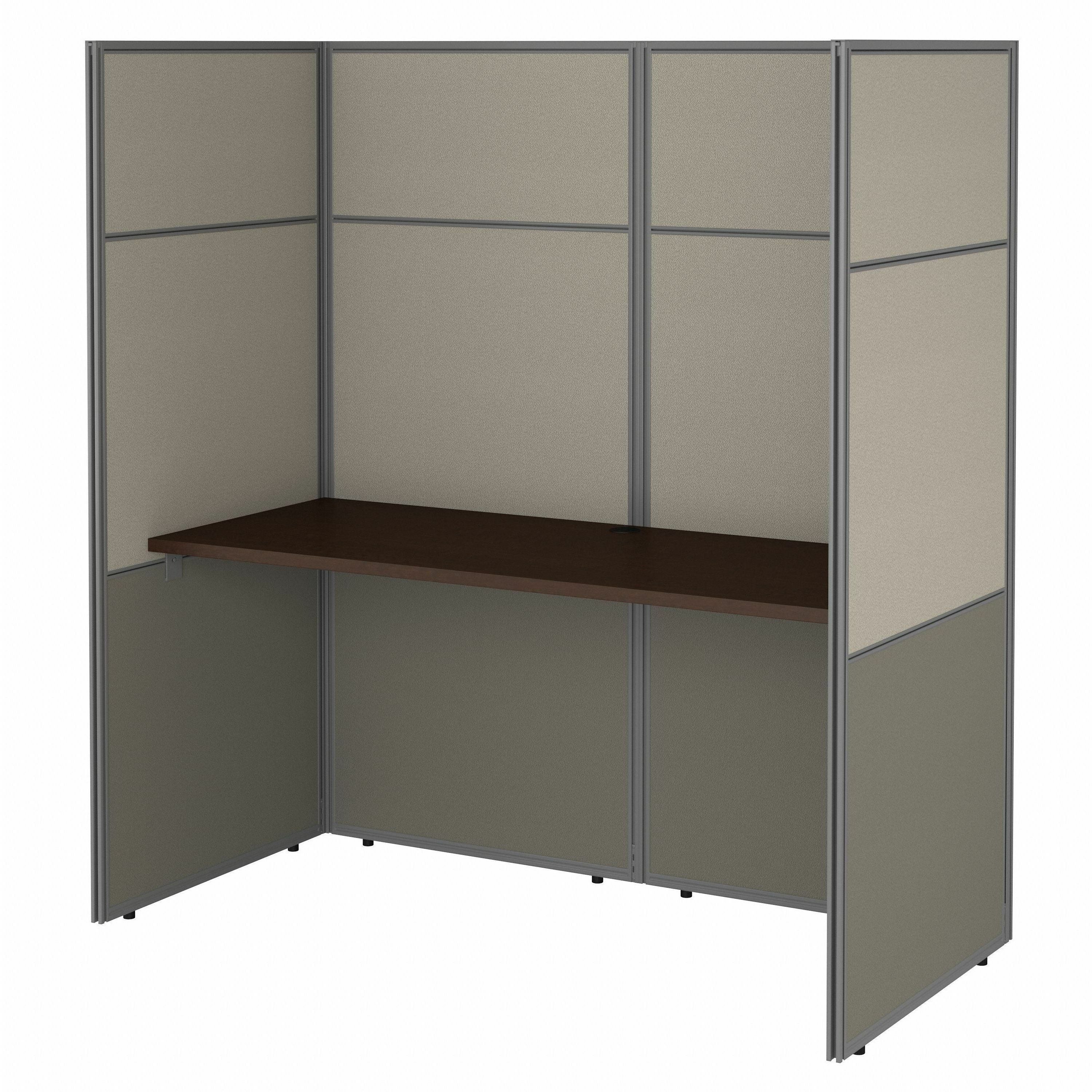 Bush Business Furniture Easy Office 60W Cubicle Desk Workstation with 66H Closed Panels, Mocha Cherry Finish, 60" x 24" Desk, Set of 2 Panels, 1 Each