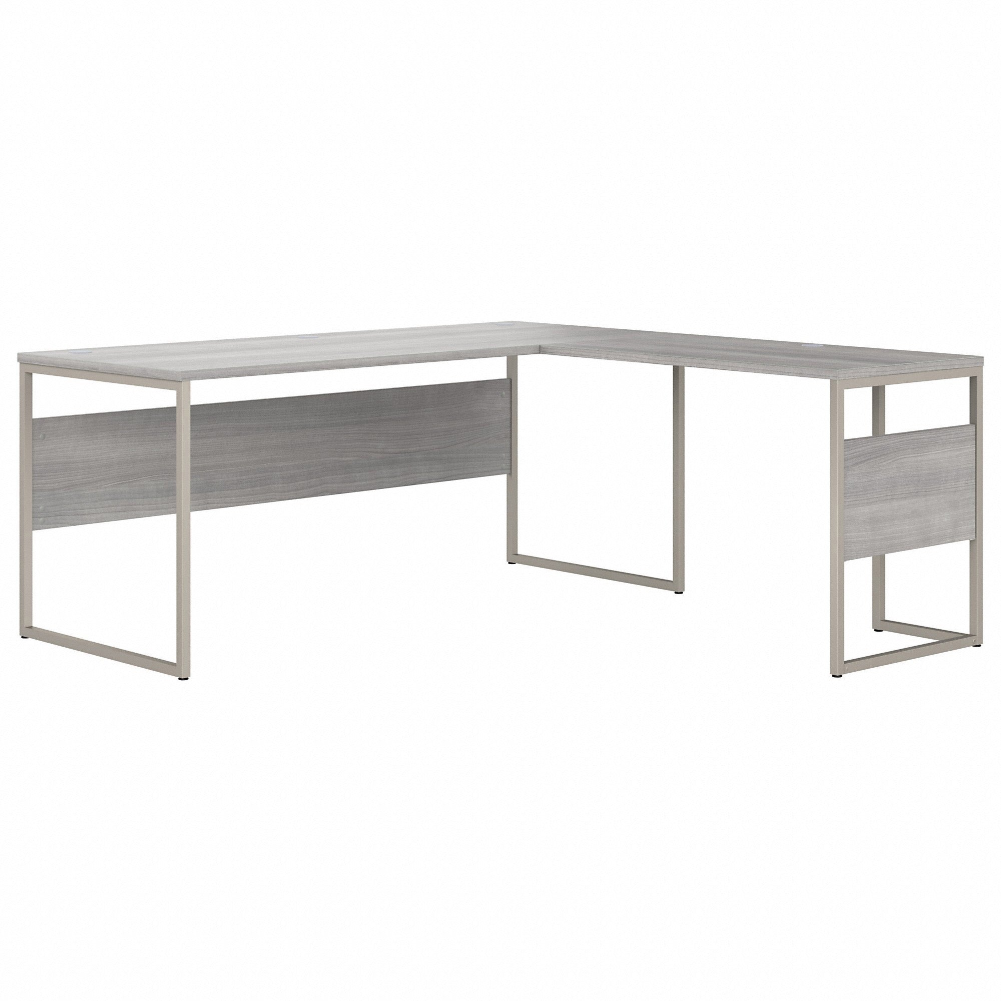 Bush Business Furniture Hybrid Platinum Gray L-Shaped Desk, 29.9" H x 71" W x 71.3" L, 1 Each