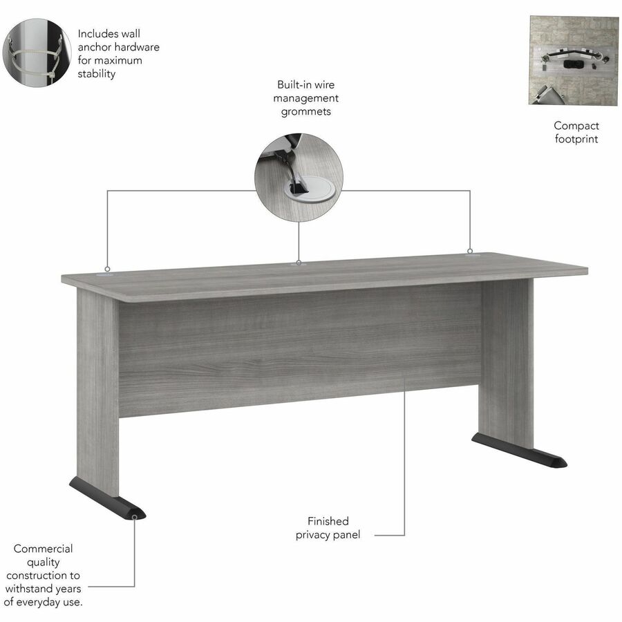 Bush Business Furniture Studio A 72W Computer Desk with 3-Drawer Mobile File Cabinet