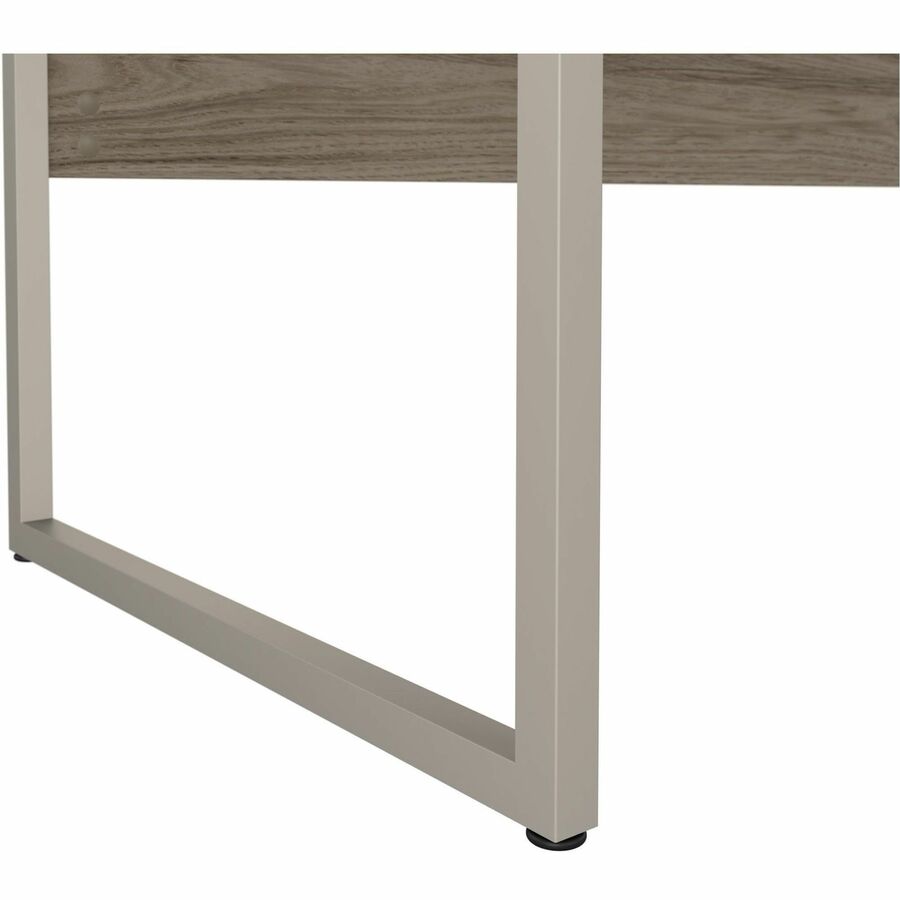 Bush Business Furniture Hybrid Collection Hickory L-Shaped Desk, Modern Hickory Finish, 29.9" H x 71" W x 71.3" L, 1 Each
