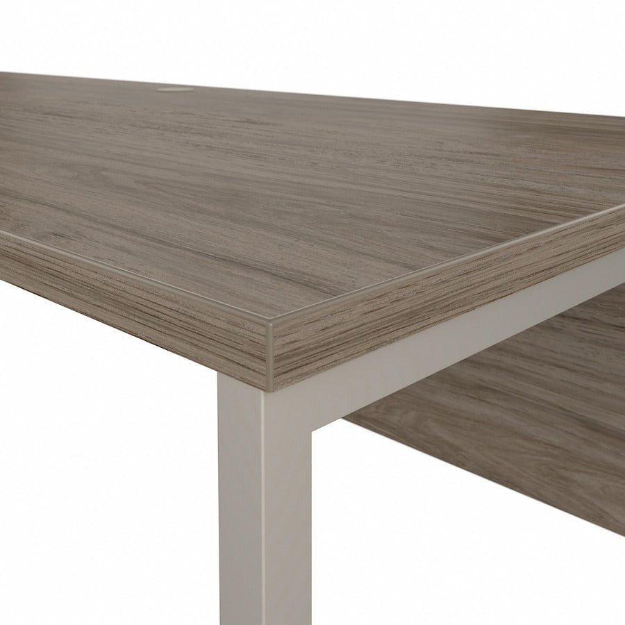 Bush Business Furniture Hybrid Collection Hickory L-Shaped Desk, Modern Hickory Finish, 29.9" H x 71" W x 71.3" L, 1 Each