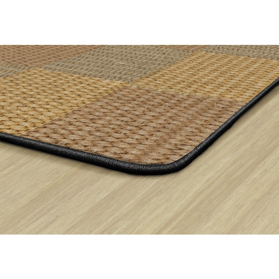 Flagship Carpets Basketweave Blocks Class Rug, Rectangle, 91.20" x 12 ft, Natural Nylon, 1 Each