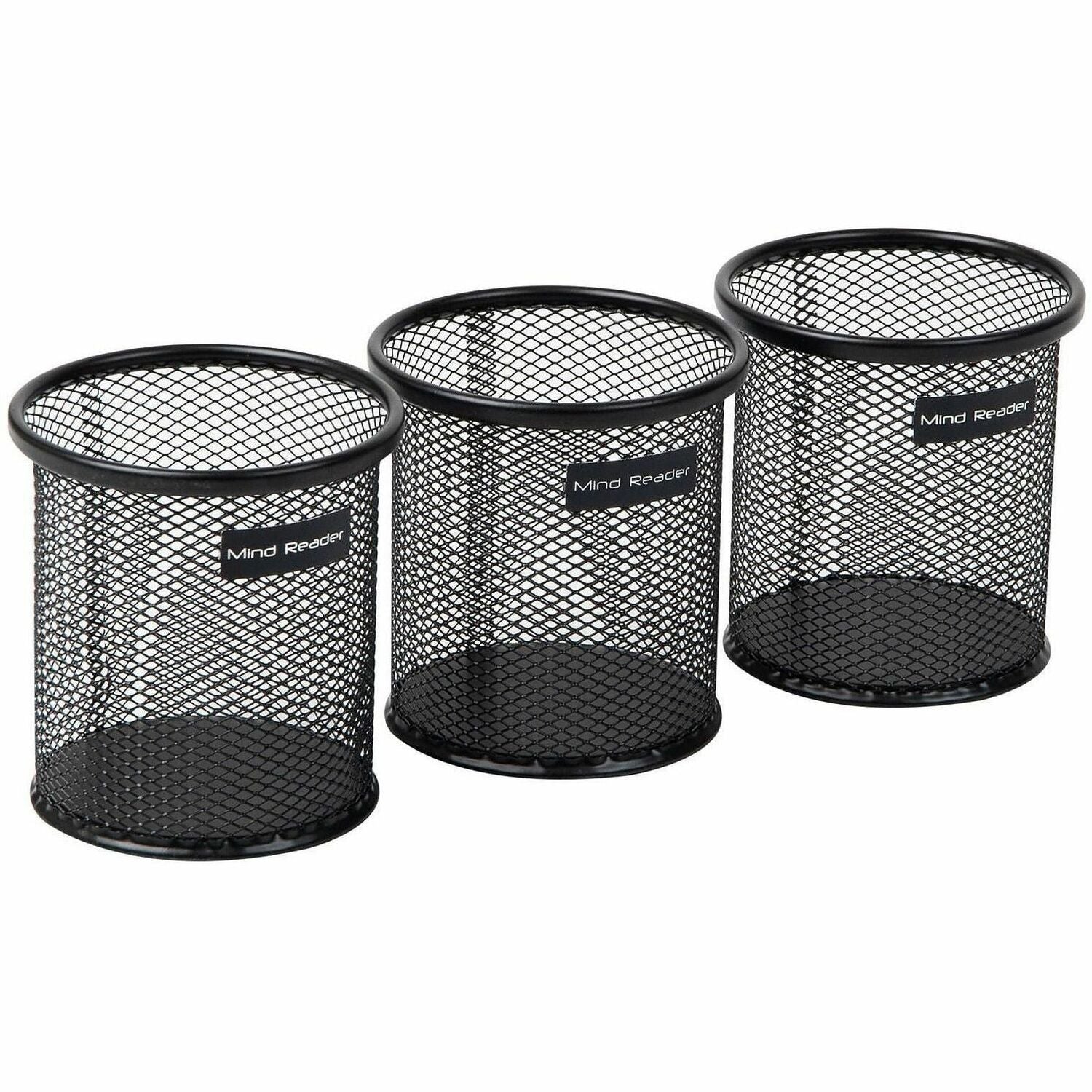 3.8" Height x 3.5" Width - Metal Mesh - Black - Sturdy, Durable, Lightweight, Portable - 3 / Pack