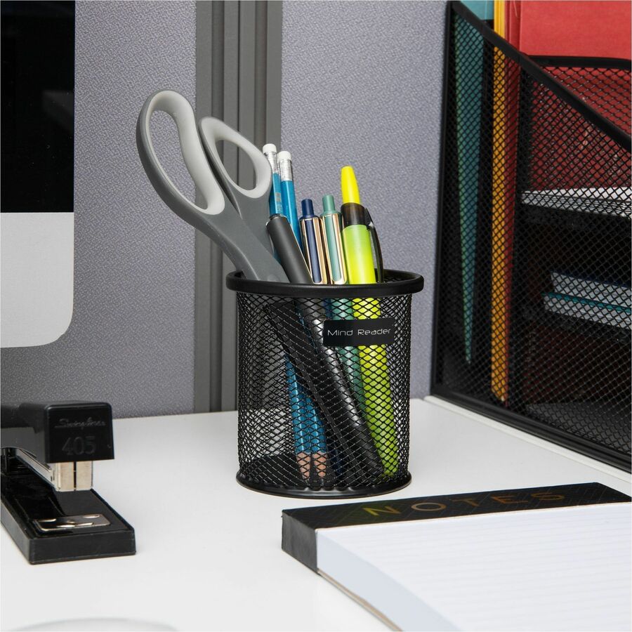 3.8" Height x 3.5" Width - Metal Mesh - Black - Sturdy, Durable, Lightweight, Portable - 3 / Pack