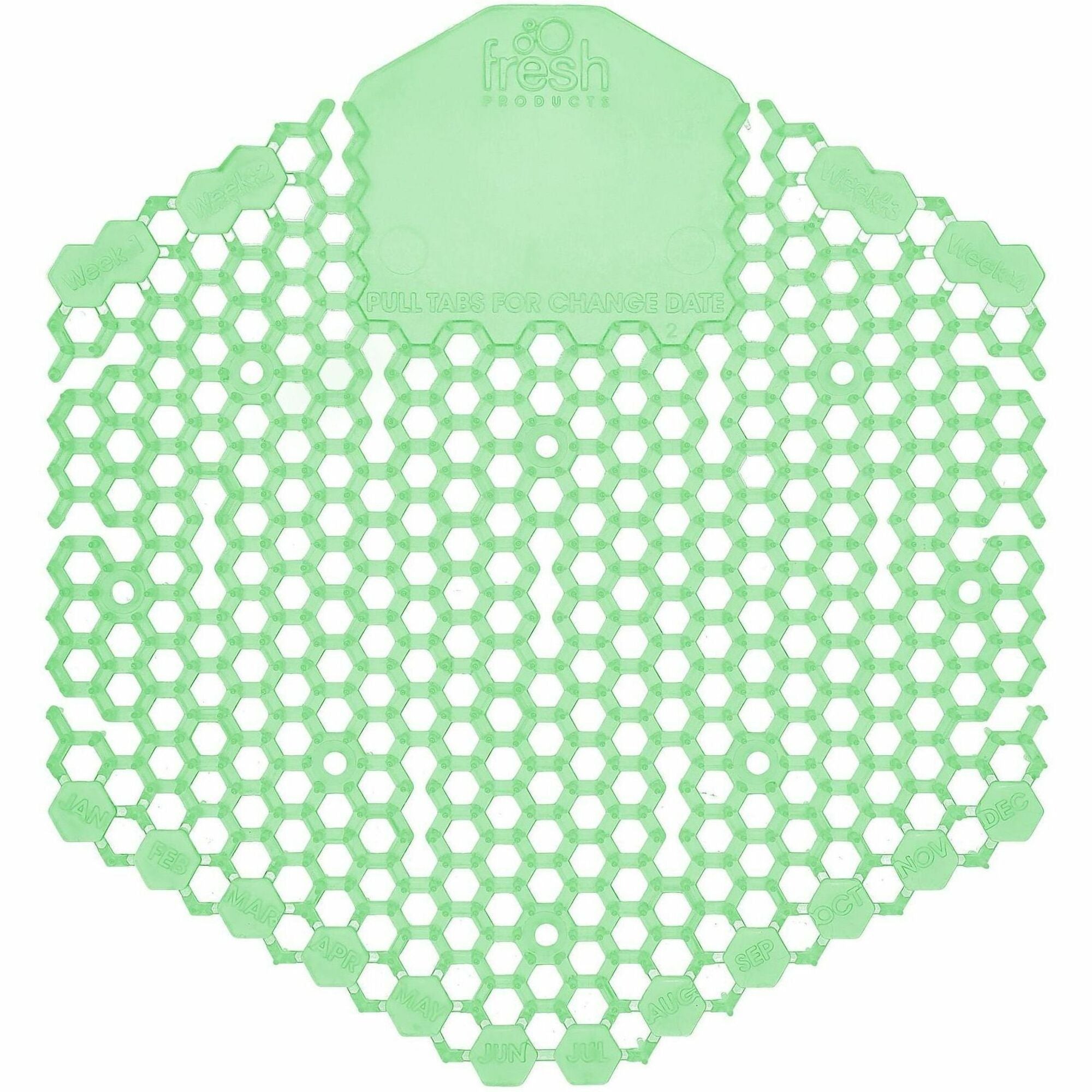 Fresh Products Wave 3D Urinal Screen, Cucumber Melon, Green, Splash Reducer, Odor Control, Lasts up to 30 Days, 10/Box