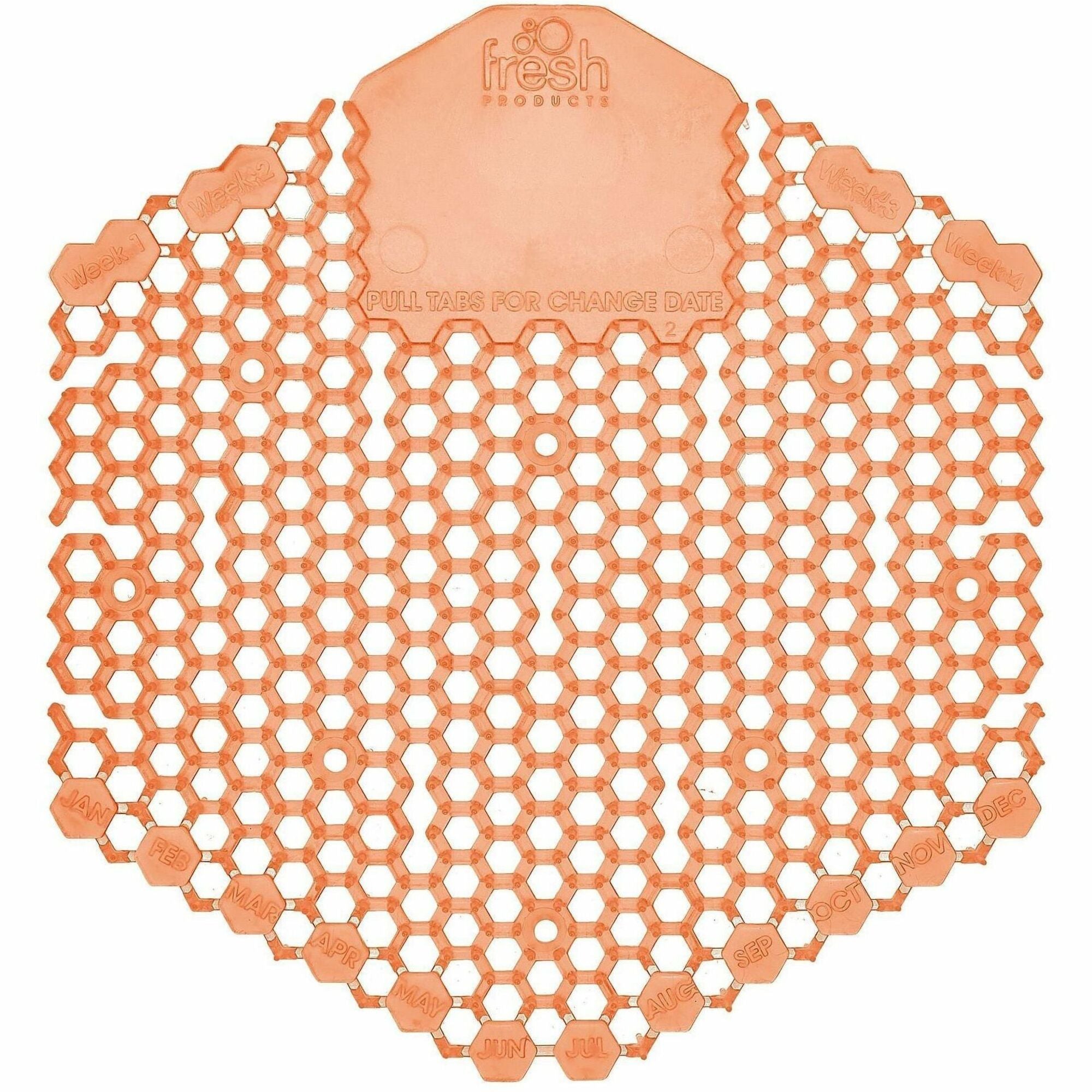 Fresh Products Wave 3D Urinal Screen, Cotton Blossom, Orange, 10/Box