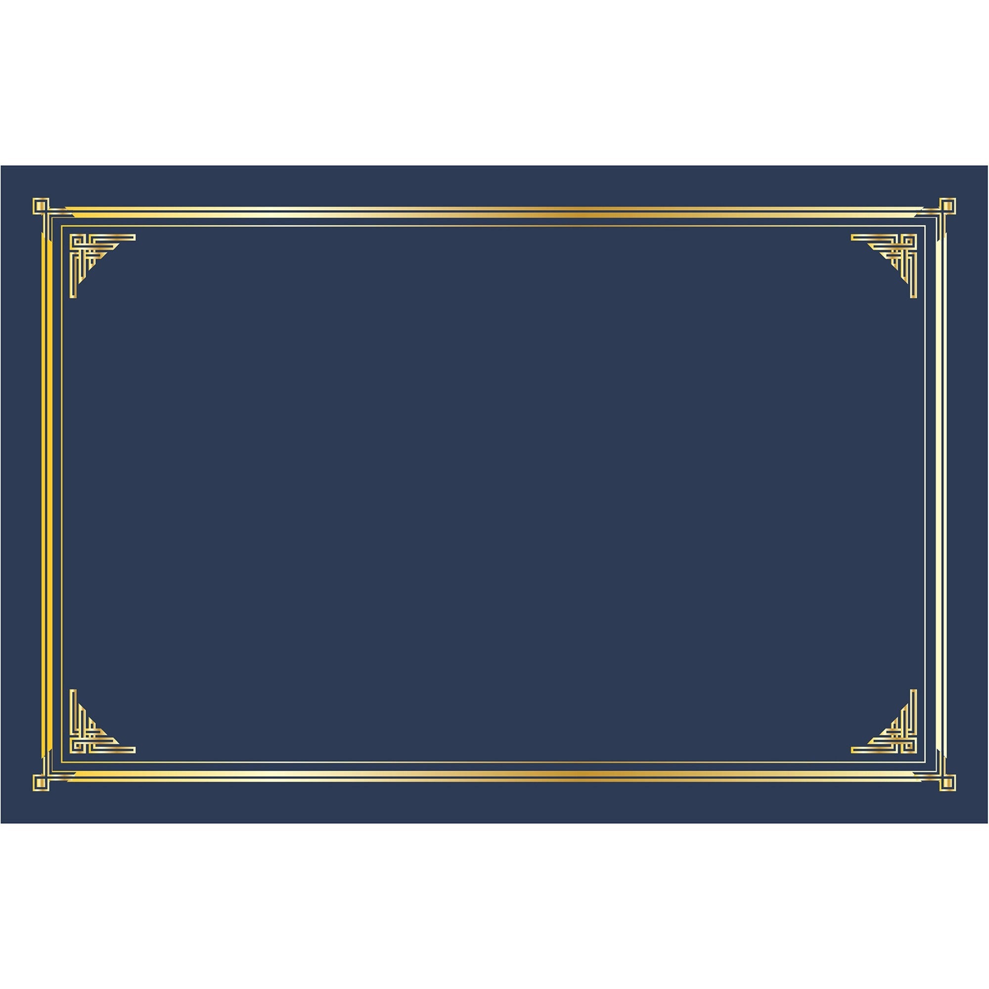 Geographics Certificate Holder, Linen, Gold Foil, Navy Blue, 10 Pack