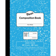 Pacon Composition Book, 24 Sheets, 48 Pages, 9.8" x 7.5", Blue Marble Durable Soft Cover, 1 Each