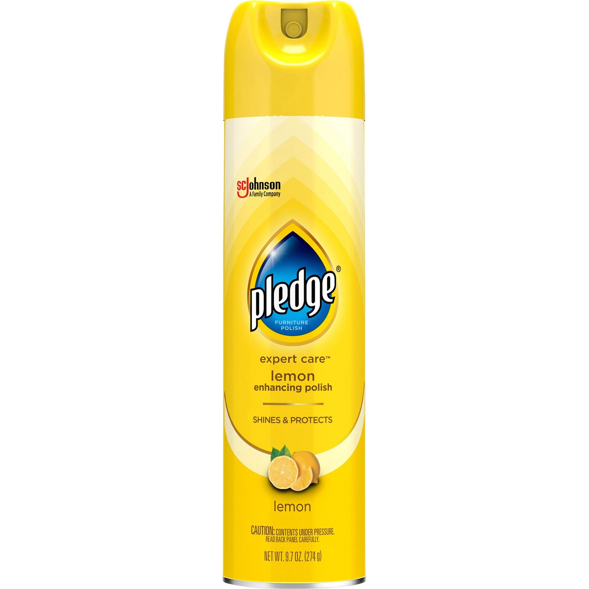Pledge Expert Care Enhancing Polish, Lemon Scent, Yellow, 9.7 fl oz, 1 Each