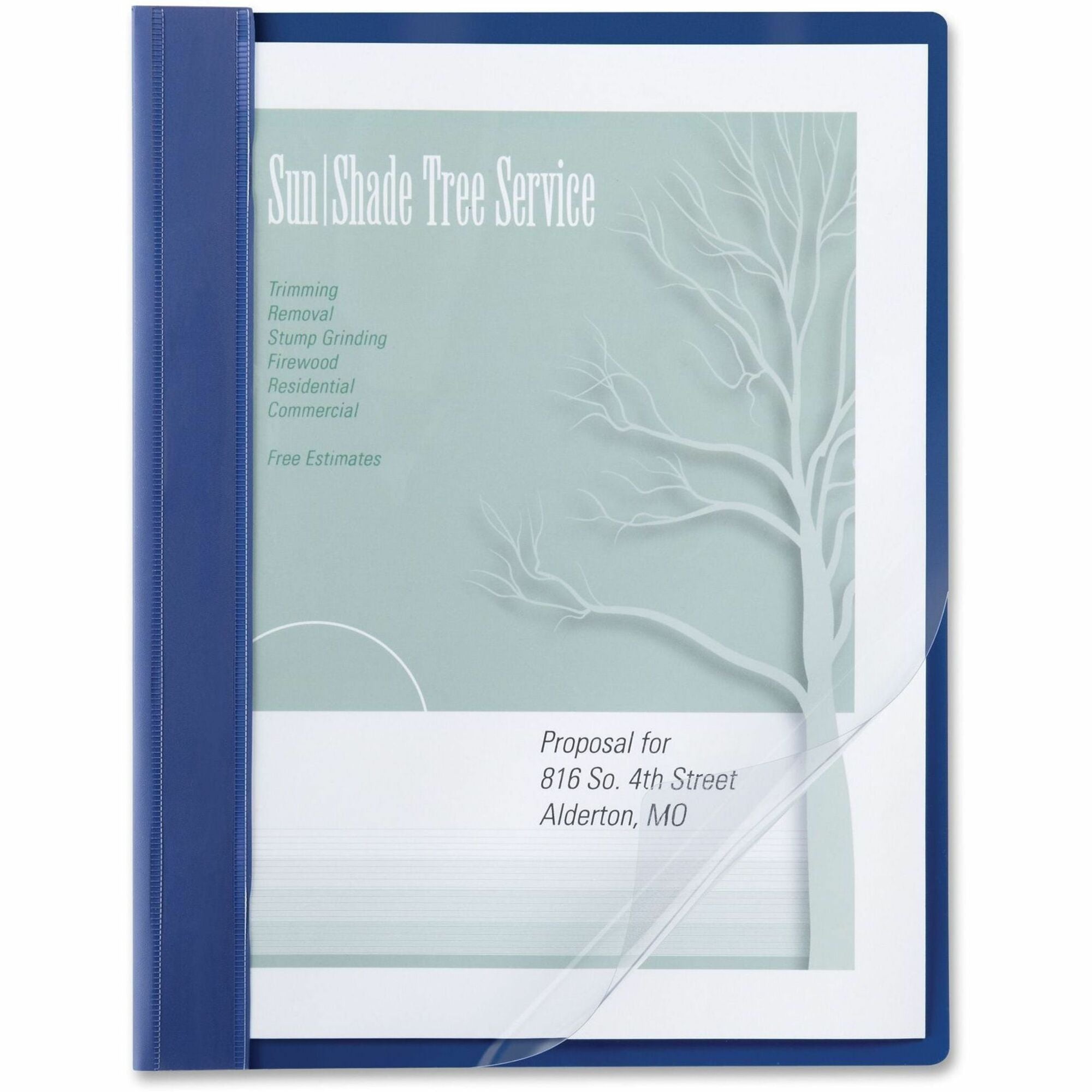 8 1/2" x 11" - 100 Sheets Capacity - Vinyl - Blue - Water Resistant - 0% Recycled - 10 / Pack