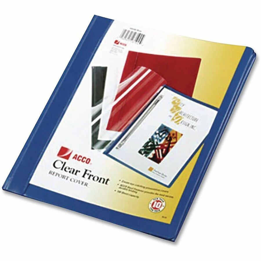 8 1/2" x 11" - 100 Sheets Capacity - Vinyl - Blue - Water Resistant - 0% Recycled - 10 / Pack