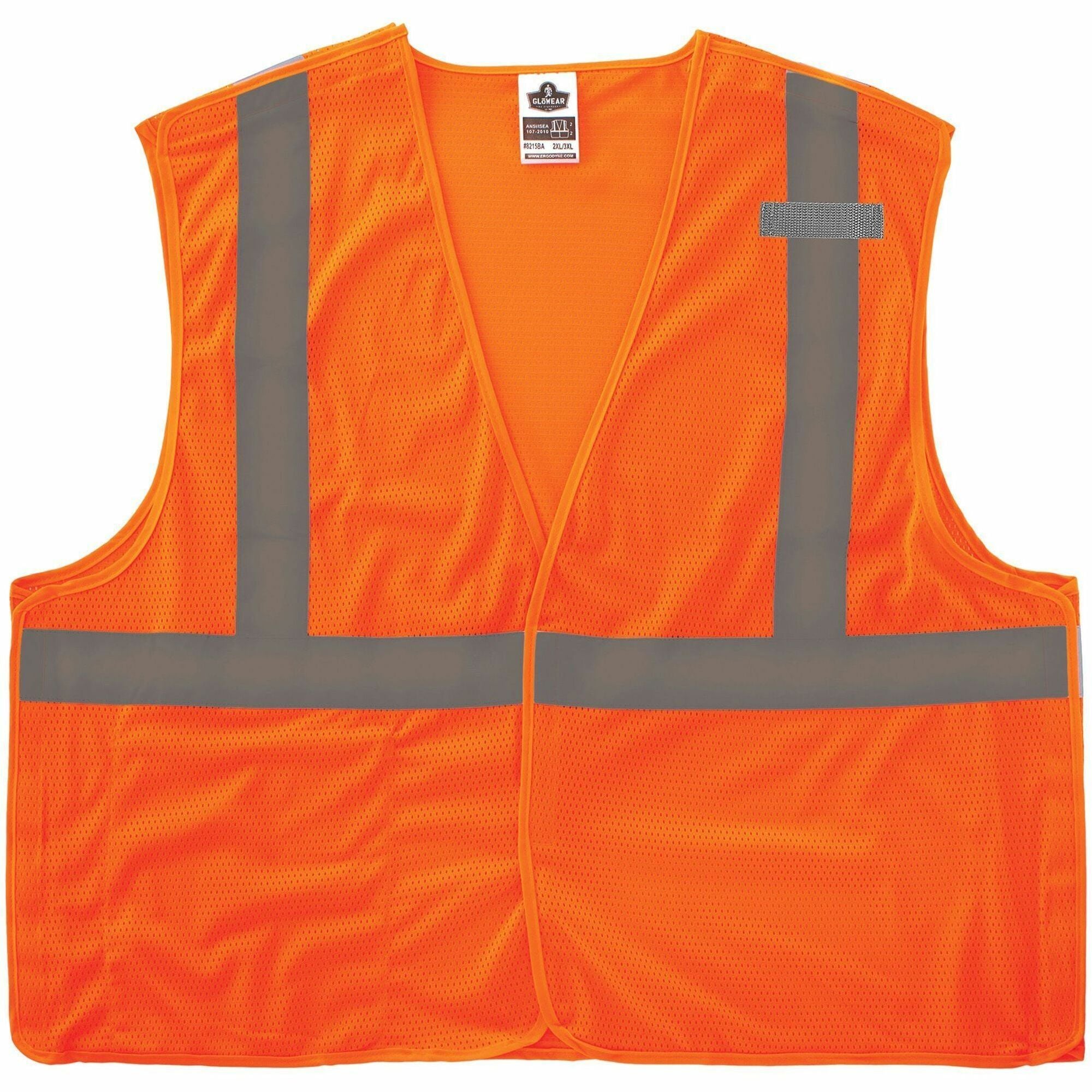 Ergodyne GloWear 8215BA Breakaway Mesh Safety Vest, 3X-Large, Orange, Polyester Mesh, ANSI Type R/Class 2, Hook & Loop Closure, 1 Pocket, Reflective Strap, Mic Tab, Lightweight, Breathable, 1 Each