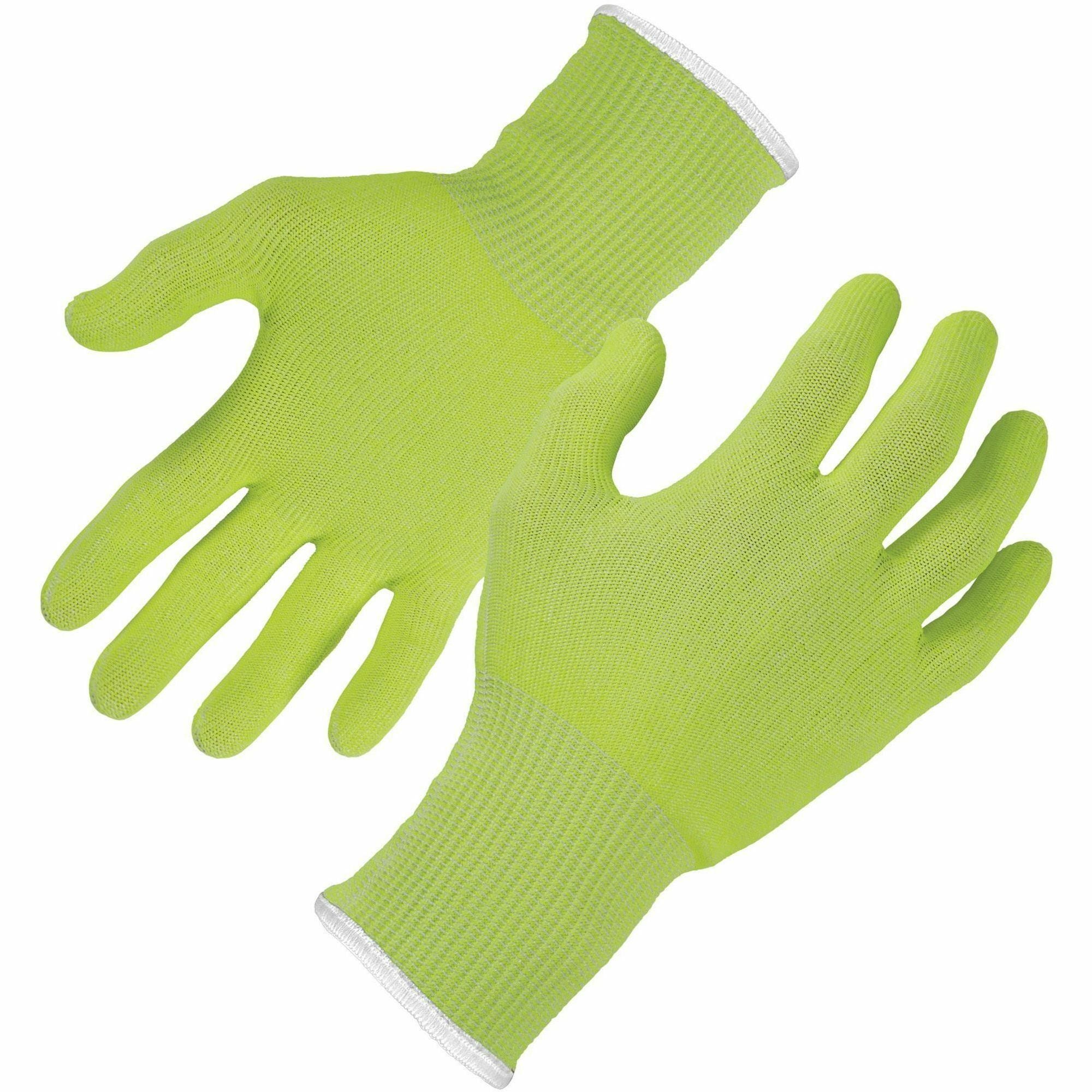 Ergodyne 7040 Cut-Resistant Food-Grade Gloves, XXL, 6.50" Length, Lime, HPPE Fiber, ANSI A4, EN388 Level 5, Breathable, Lightweight, High Visibility, 2 Pairs