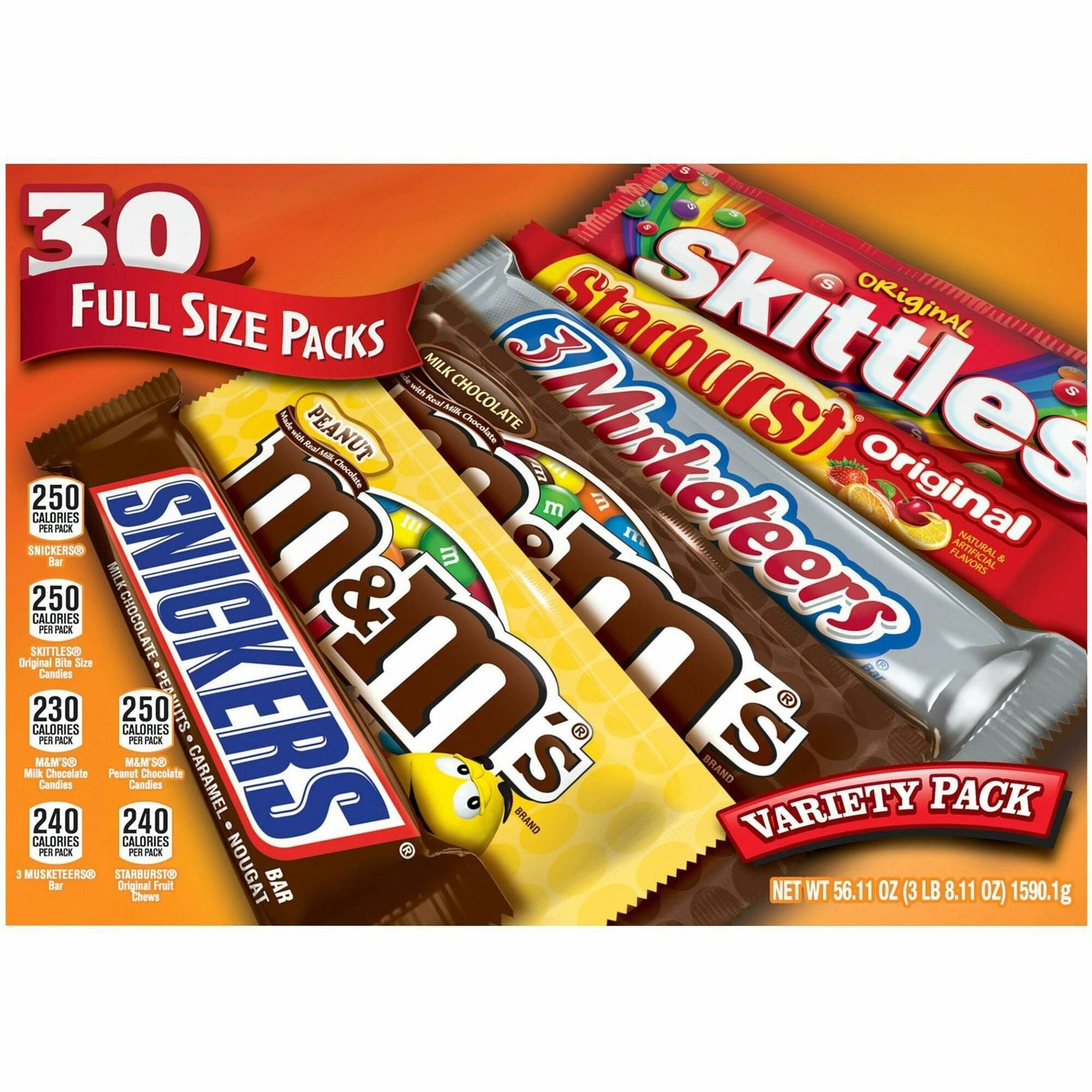 Mars Chocolate Variety Mix, Milk Chocolate & Peanut, 30 Bars per Carton