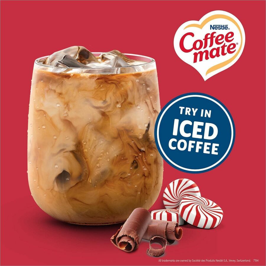 Coffee mate Peppermint Mocha Nondairy Liquid Creamer Singles, 0.38 fl oz, 1 Serving Each, 50/Box
