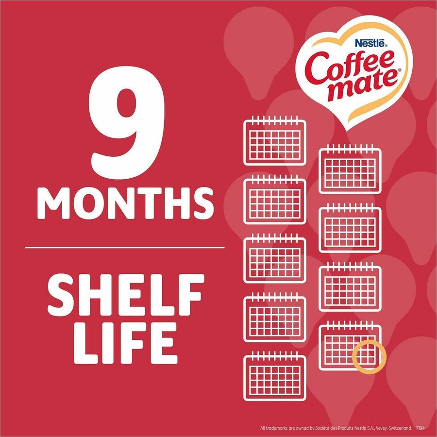 Coffee mate Peppermint Mocha Nondairy Liquid Creamer Singles, 0.38 fl oz, 1 Serving Each, 50/Box