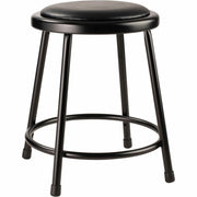 NPS® 18" Heavy Duty Vinyl Padded Steel Stool, Surface Color: Black, Frame Color: Black