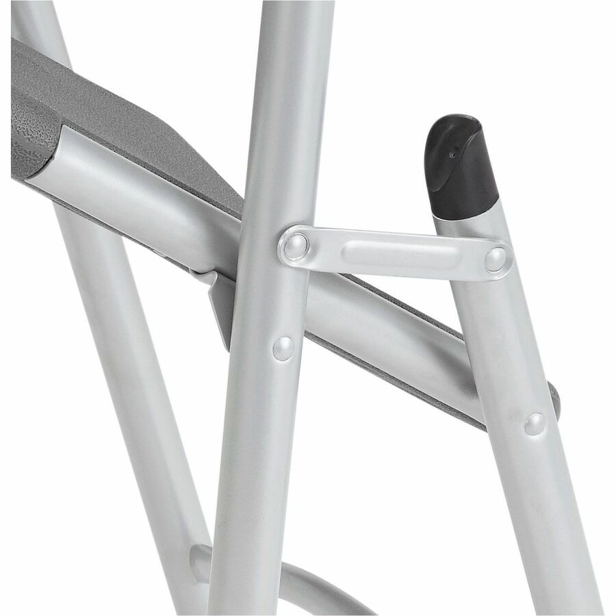 NPS® 600 Series Heavy Duty Plastic Folding Chair, Pack of 4, Surface Color: Charcoal Slate, Frame Color: Silver