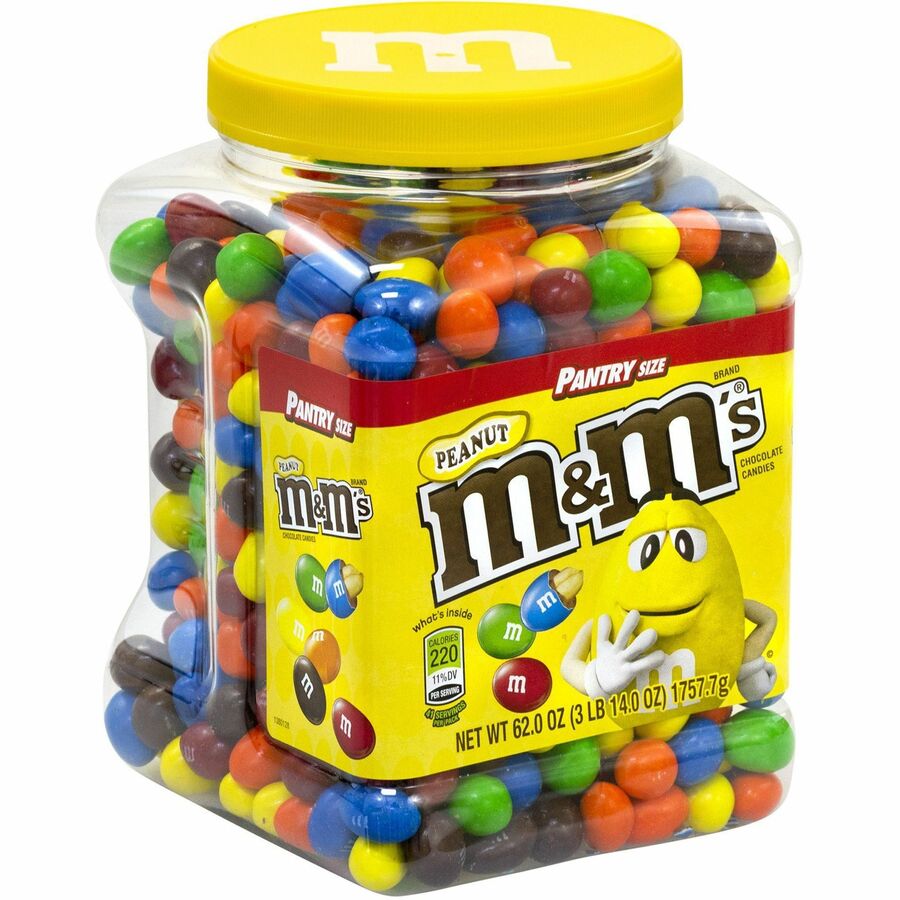 M&M's Peanut Chocolate Candies, Milk Chocolate Peanut, 3.87 lb, 1 Carton