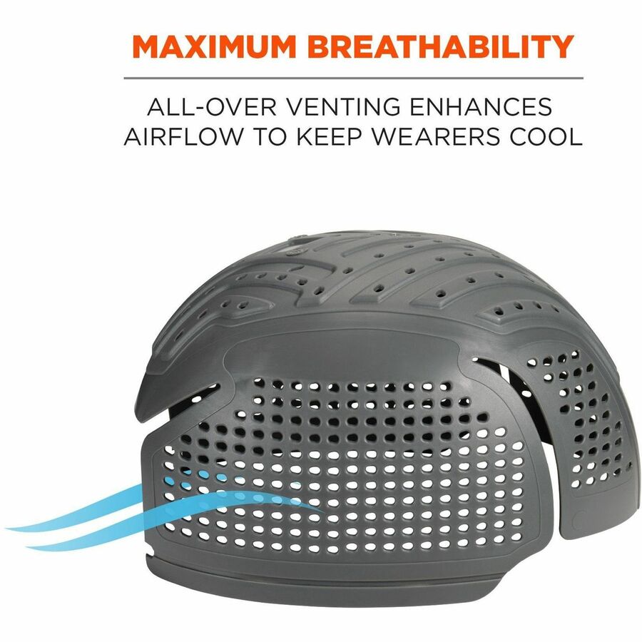 Recommended for: Mechanic, Baggage Handling, Factory, Industrial - Bump, Scrape, Bruise Protection - Polyethylene - Charcoal - Lightweight, Vented, Breathable, Impact Resistant, Durable, Comfortable, Padded - 1 Each