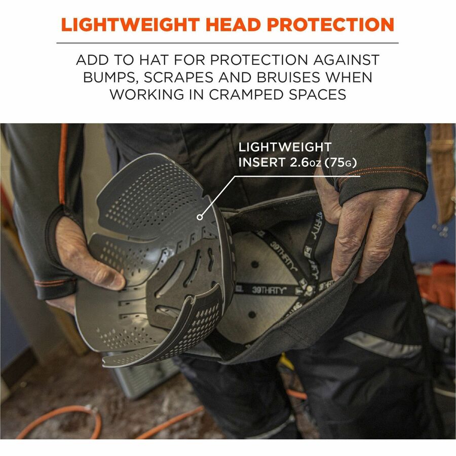 Recommended for: Mechanic, Baggage Handling, Factory, Industrial - Bump, Scrape, Bruise Protection - Polyethylene - Charcoal - Lightweight, Vented, Breathable, Impact Resistant, Durable, Comfortable, Padded - 1 Each