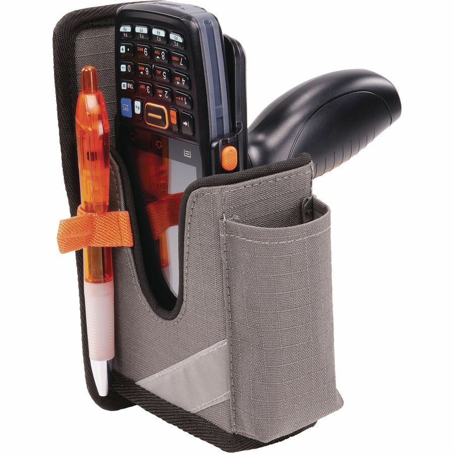 Ergodyne Squids 5541 Rugged Holster Carrying Case, Small, Gray, Drop & Abrasion Resistant Ripstop Polyester, Belt Clip, 2 Pockets, 2 Elastic Loops, 7.3" x 2.6" x 4.3", 1 Each
