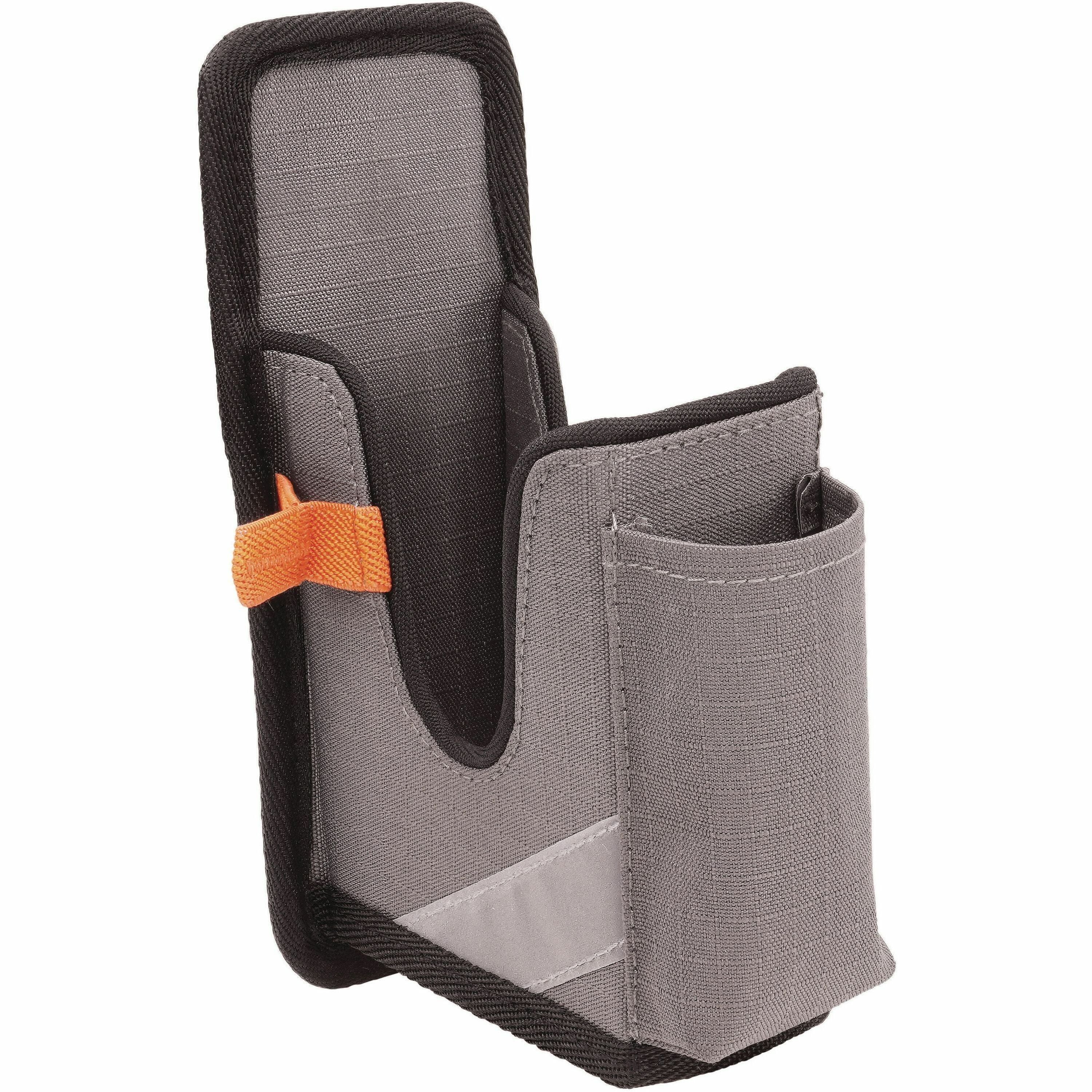 Ergodyne Squids 5541 Rugged Holster Carrying Case, Small, Gray, Drop & Abrasion Resistant Ripstop Polyester, Belt Clip, 2 Pockets, 2 Elastic Loops, 7.3" x 2.6" x 4.3", 1 Each