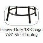 NPS® 18" Heavy Duty Vinyl Padded Steel Stool with Backrest, Surface Color: Black, Frame Color: Black