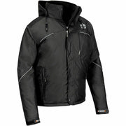 Ergodyne N-Ferno 6467 Winter Work Jacket, 4-Xtra Large, Black, Polyester, 5 Pockets, Snap/Zipper Closure, Hook & Loop Wrist, Detachable Drawstring Hood, Water & Wind Resistant, Insulated, 1 Each