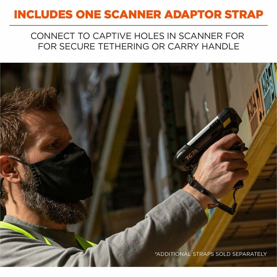 Ergodyne 3135 Barcode Scanner Belt + Hook, Adjustable, Large, Buckle Attachment, Black Polyester, 1 Each