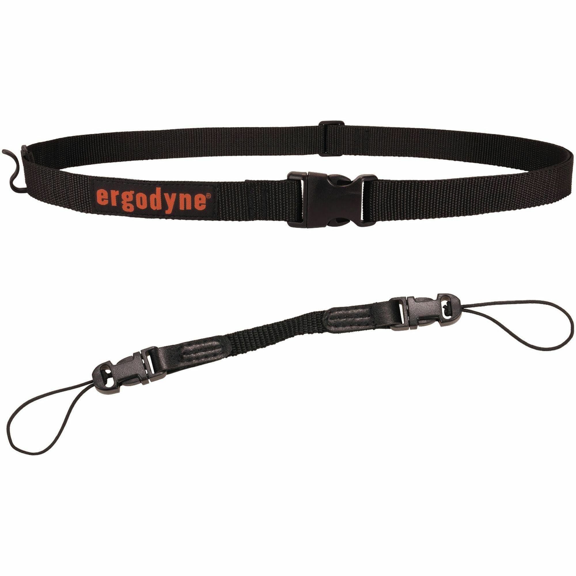 Ergodyne 3135 Barcode Scanner Belt + Hook, Adjustable, Large, Buckle Attachment, Black Polyester, 1 Each