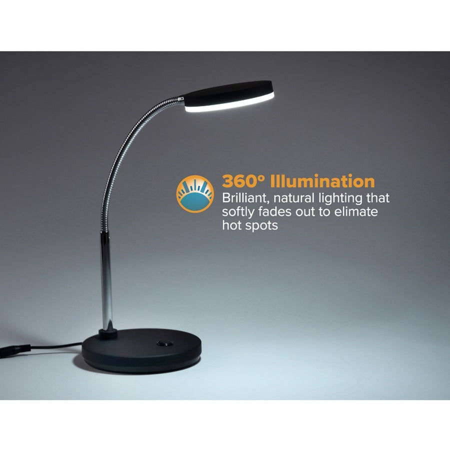 Bostitch Metal Gooseneck Desk Lamp, Black