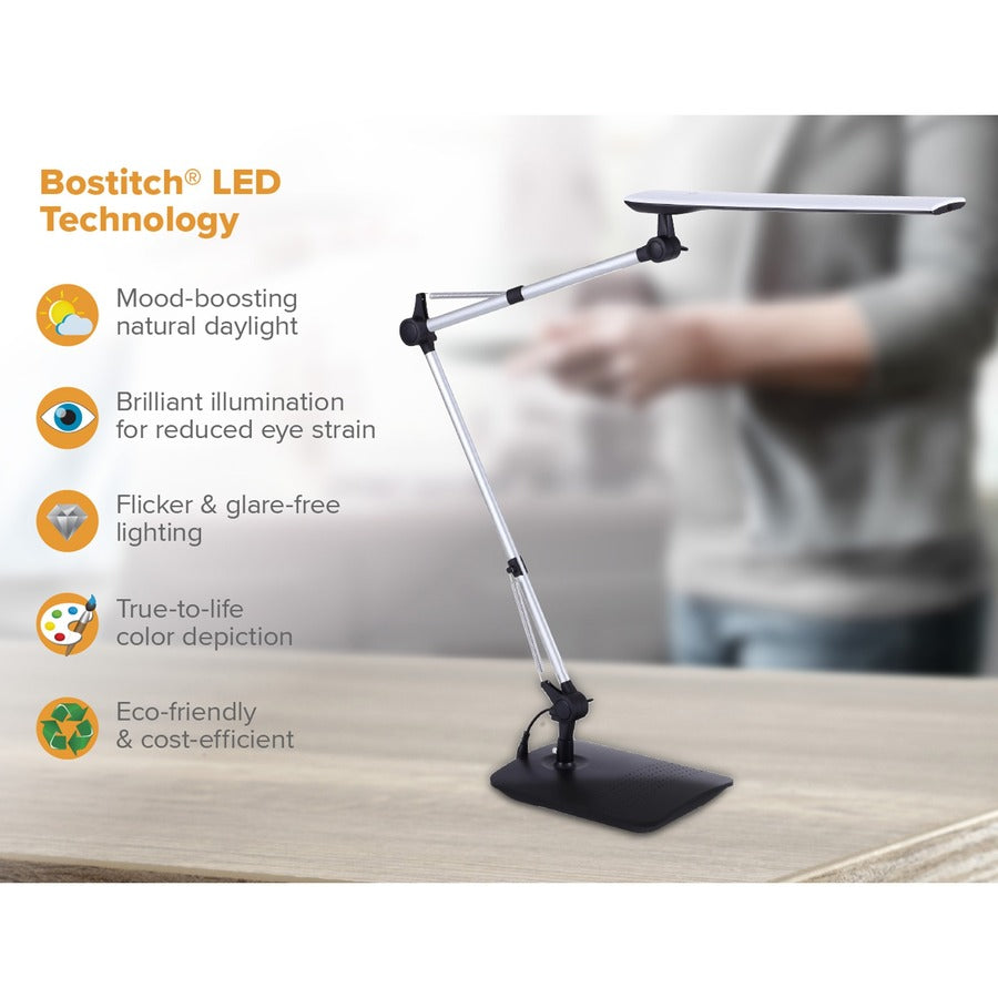 Bostitch Dual Swing Arm Desk Lamp, Black